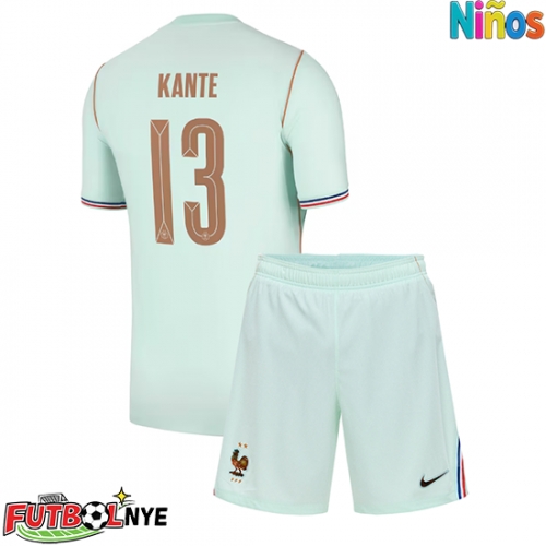 Camiseta Francia Kante #13 Visitante Equipación para niños Mundial 2026 manga corta (+ pantalones cortos)